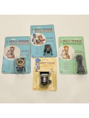 Vintage 1970s Holly Hobbie Die-Cast Metal Miniature Furniture Set of 4 NIB